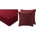Draps housse rouge bordeaux en polyester 140x200 cm en promo 