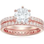 Alliances en diamant roses en argent Taille 52 look fashion pour femme 