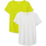 T-shirts vert émeraude en coton à manches courtes à manches courtes à col rond en lot de 2 Taille M plus size classiques pour femme 