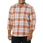 Chemises orange en flanelle à manches longues à manches longues Taille L plus size classiques pour homme 