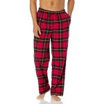 Pantalons de pyjama rouges à carreaux en flanelle Taille XS plus size look casual pour homme 