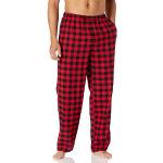 Pantalons de pyjama rouges à carreaux en flanelle Taille M plus size look casual pour homme 