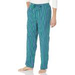 Pantalons de pyjama verts à rayures en flanelle Taille M plus size classiques pour homme 