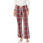Pantalons de pyjama rouge bordeaux à carreaux en popeline Taille S look casual pour femme en promo 