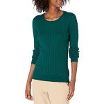Pullovers vert foncé à manches longues à col rond Taille XL plus size classiques pour femme 