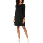 Amazon Essentials Robe Col Bateau 3/4 (Grandes Tailles Disponibles) Femme, Noir, 4XL Grande taille