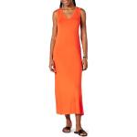 Robes d'été orange en viscose longues sans manches Taille XS look casual pour femme 