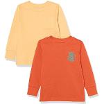 T-shirts à manches longues orange melon à motif serpents enfant bio en lot de 2 Taille 2 ans look fashion 