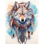 Tapis transparents en toile à motif loups pour enfant 