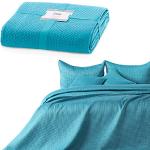 Jetés de lit turquoise en polyester 