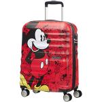 Valises cabine American Tourister rouges à rayures Mickey Mouse Club look fashion 36L pour fille en promo 