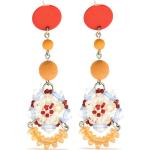 Boucles d'oreilles Amir Slama multicolores en métal à perles à motif papillons pour femme 