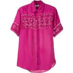 Chemises Amir Slama rose fushia en viscose à manches courtes à manches courtes pour homme 