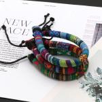 Bracelets marron en chanvre ethnique fait main style ethnique pour femme 
