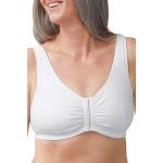 AMOENA Soutien-gorge de mastectomie post-chirurgie en coton doux sans armatures avec fermeture à l'avant Blanc - Blanc - 122 cm