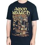 Amon Amarth T Shirt Gris Skull Band Logo Nouveau Officiel Homme Noir Size XL