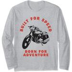 T-shirts à manches longues gris à motif moto enfant classiques 