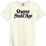 Amplified T-shirt unisexe adulte logo Queens Of The Stone Age, blanc vintage, S