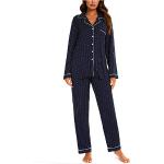 Chemises de nuit longues bleu marine à pois en coton Taille XL look fashion pour femme 