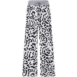 amropi Femme Pantalon de Sport Longue Floral Imprimer Pyjama Jogging Élastiquée Taille Pantalon Léopard Blanc, XXXL