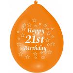 Amscan 22,8 cm-Happy Birthday 21th de 10 Ballons en Latex
