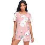 Pyjamas multicolores en polyester à motif lapins Taille M look fashion pour femme 