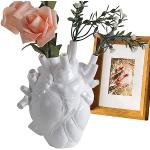 Vases design blancs en résine à motif fleurs lumineux romantiques 