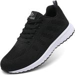 Chaussures de running noires en fil filet respirantes pour pieds larges à lacets Pointure 40 look fashion pour femme 