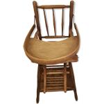 Ancienne chaise haute cannée baumann transformable en bois