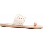 Sandales plates Ancient Greek Sandals blanches tressées en cuir à bouts ronds Pointure 41 pour femme en promo 