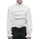 Chemises de mariage blanches à volants à jabot à manches longues Taille XXL plus size steampunk pour homme 