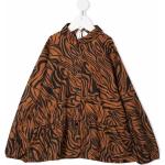 Chemises Andorine marron à imprimé animal en lyocell col claudine éco-responsable à col Claudine pour femme en promo 