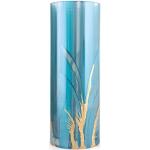 Vases tube turquoise en verre de 25 cm modernes 