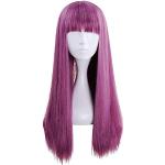 Perruques cosplay violettes en fibre synthétique look fashion pour femme 