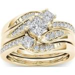 Bagues de mariage grises en or de fiançailles 18 carats en diamant look fashion pour femme 