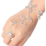 Bracelets à mailles en cristal à strass look fashion pour femme 
