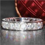 Bagues de mariée argentées en métal en argent en diamant look fashion pour femme 