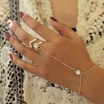Bracelets bague en cristal look fashion pour femme 