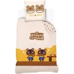 Housses de couette beiges en coton à motif animaux Nintendo 140x200 cm pour enfant 