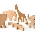 Figurines de girafes en bois à motif animaux 