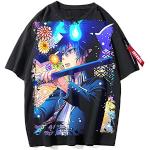 Anime Blue Exorcist T-Shirt Okumura Rin Chemisier à Manches Courtes imprimé Okumura Yukio Haut à col Rond Ample à Manches personnalisées