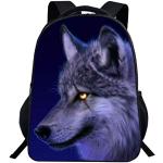 Sacs à dos scolaires à motif loups look fashion pour enfant 