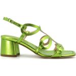 Sandales à talons Anna F. vert lime en cuir de veau Pointure 40 avec un talon entre 5 et 7cm look fashion pour femme 
