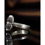Bagues de mariage argentées en argent gothiques fait main look gothique pour femme 