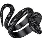 Bagues argentées en velours à motif serpents en acier personnalisés look fashion pour homme 