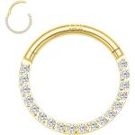 Piercings anneau jaunes en or jaune 14 carats look fashion pour femme 