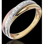 Alliances en diamant de mariage Edenly Saturne en or rose pour femme en promo 