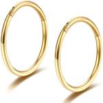 Piercings anneau dorés en or 18 carats look fashion pour femme 