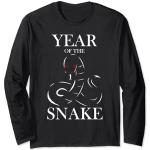 T-shirts à manches longues noirs à motif serpents enfant look asiatique 