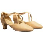 Anniel - Chaussures de danse en cuir Broadway/Sala. Fond en daim. Talon 5 cm. Fabriqué en Italie, Rose pâle, 40 EU